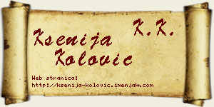 Ksenija Kolović vizit kartica